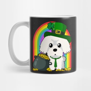 Maltese Rainbow Irish Clover St Patrick Day Dog Gift design Mug